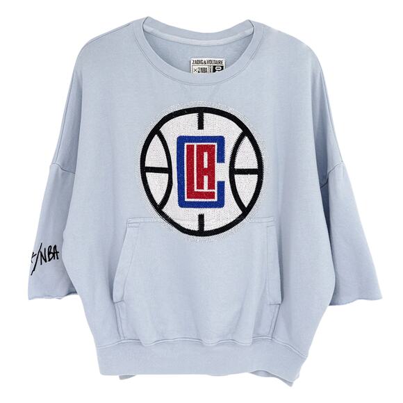 ZADIG & VOLTAIRE Kaly NBA LA Clippers Sweatshirt in Bleu S - Picture 1 of 10